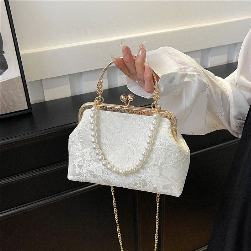 Evening Bag Beaded - خمر الكلاسيكية حقيبة الدانتيل اللؤلؤ مساء