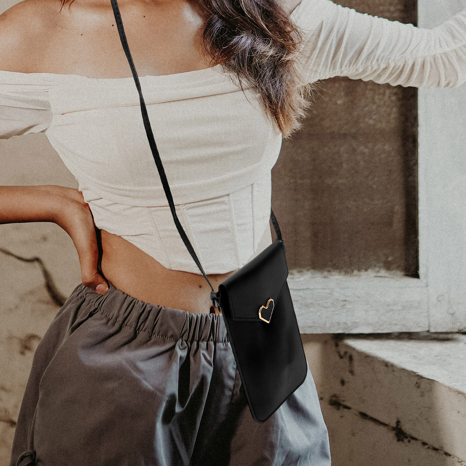 Women Bags For Gift - حقيبة هاتف محمول أنيقة بحزام كتف
