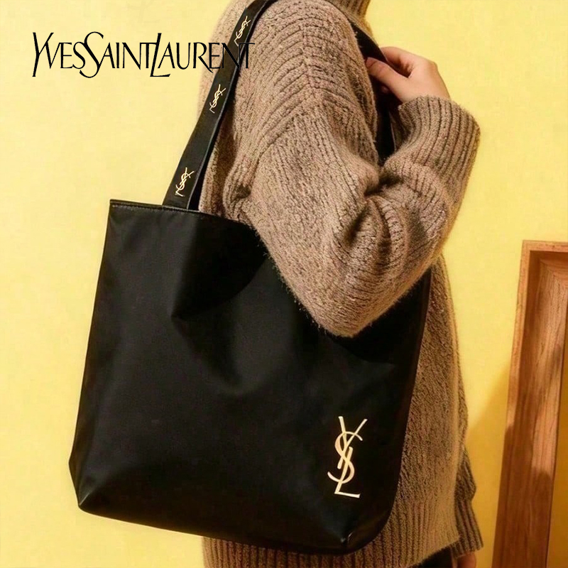 Women'S Ysl Bags Tote - حقيبة كتف من القماش الأسود من