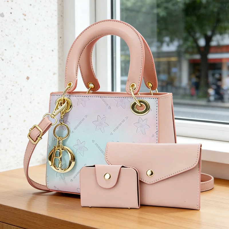 Women Bags And Purses - مجموعة حقائب كتف مطبوعة بتدرج لوني،