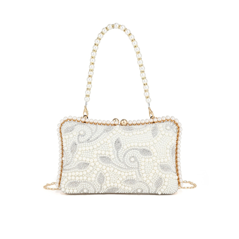 Evening Bag Beaded - حقيبة يد نسائية مزينة باللؤلؤ والخرز،