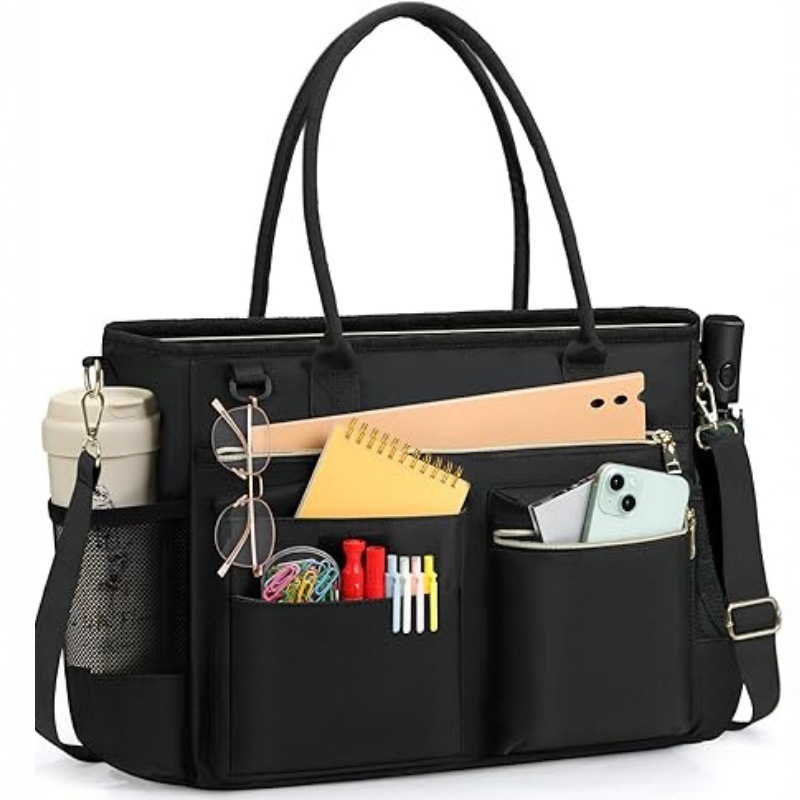 Women Bags With Laptop Compartment - حقيبة عمل كبيرة السعة للنساء، مع