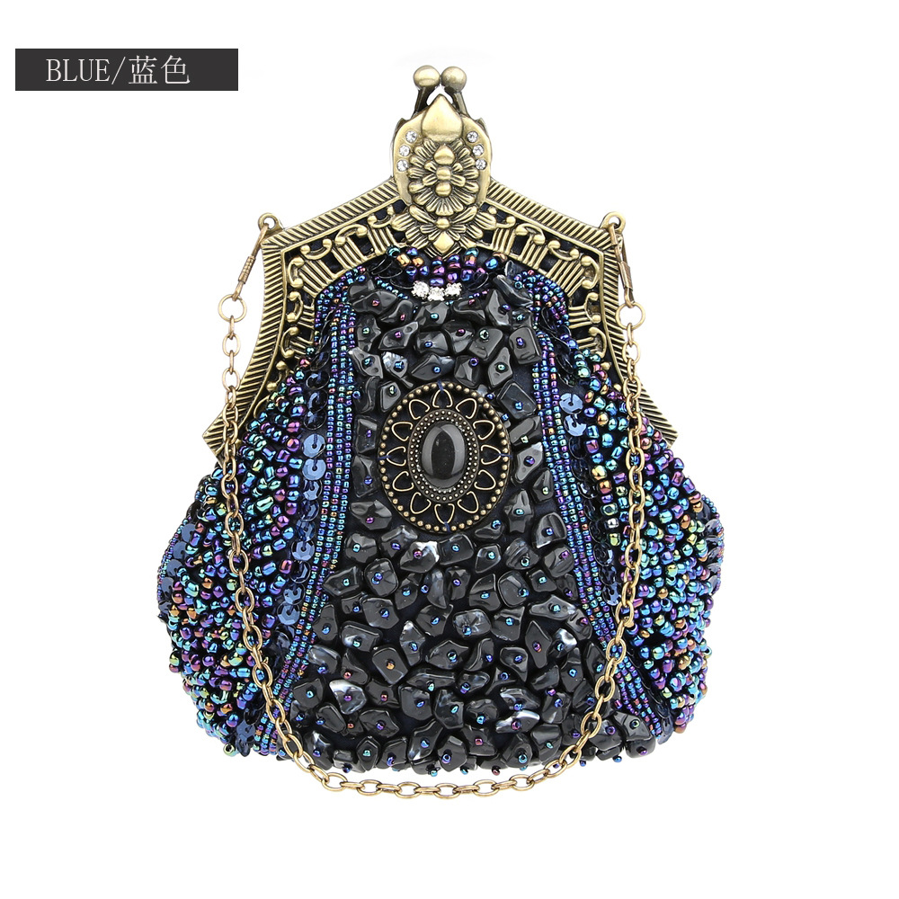 Evening Bag Beaded - مخلب مطرز بالترتر اللؤلؤ للنساء ،