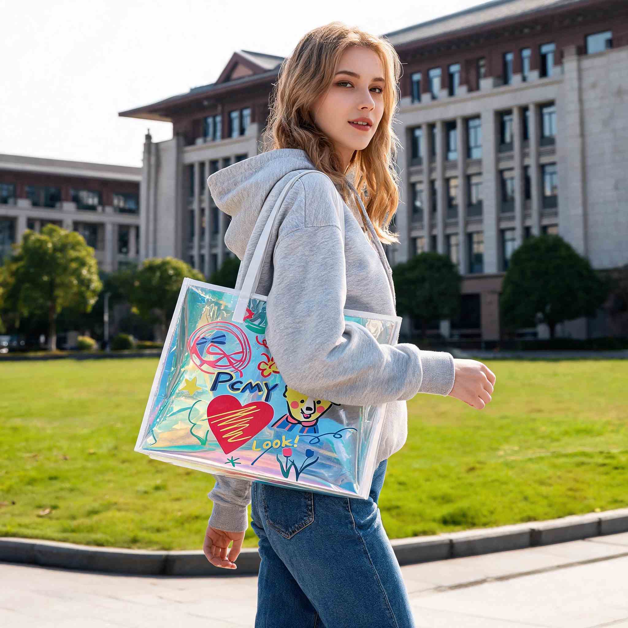 حقيبة يد نسائية هولوغرافية مقا - مراجعة Women Bags Lv وسعره