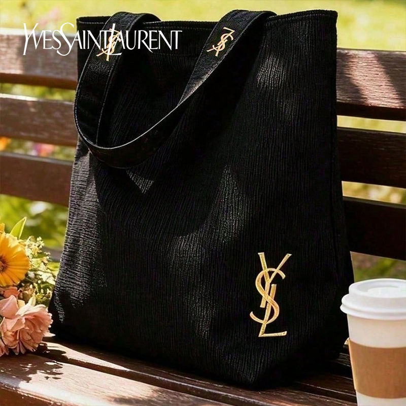 حقيبة كتف من القماش الأسود من  - مراجعة Women'S Ysl Bags Tote وسعره
