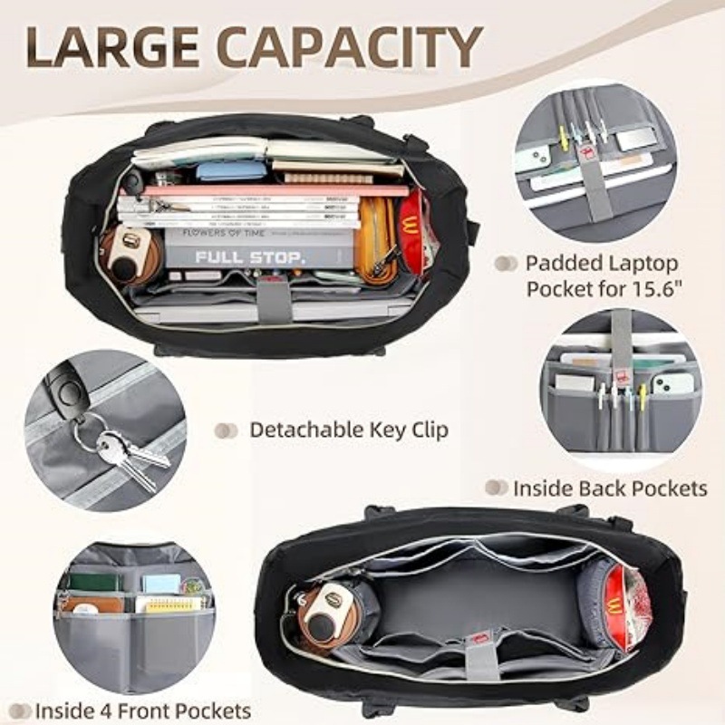 حقيبة عمل كبيرة السعة للنساء،  - مراجعة Women Bags With Laptop Compartment وسعره