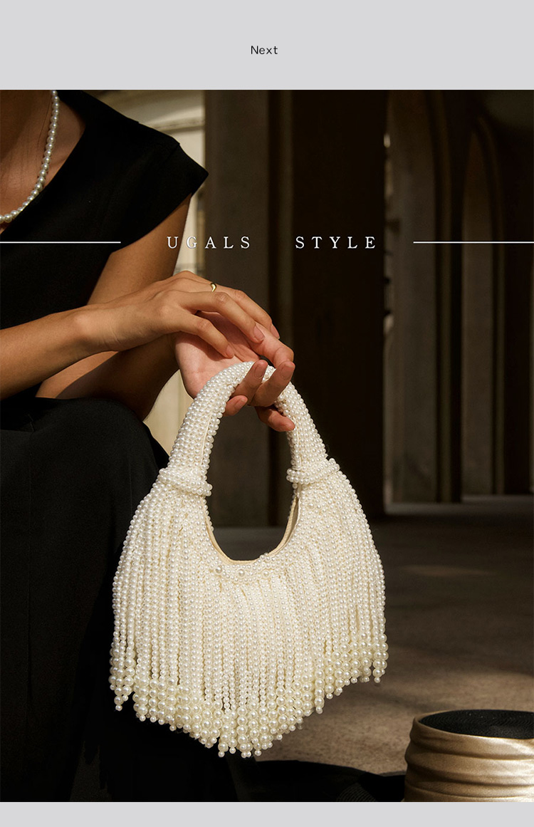 حقيبة يد فاخرة بتصميم مقبض لؤل - مراجعة Evening Bag Beaded وسعره