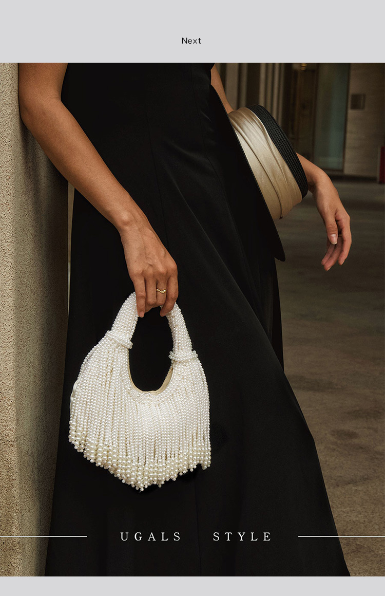 حقيبة يد فاخرة بتصميم مقبض لؤل - مراجعة Evening Bag Beaded وسعره